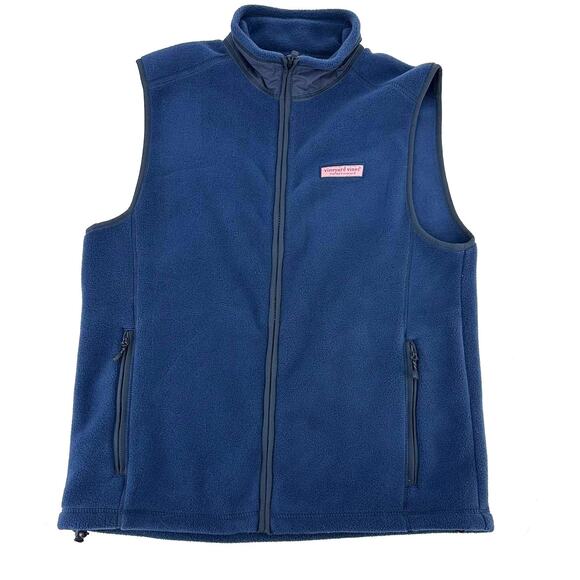 Vineyard Vines fleece vest Men’s size small navy blue full zip preppy - Picture 1 of 8